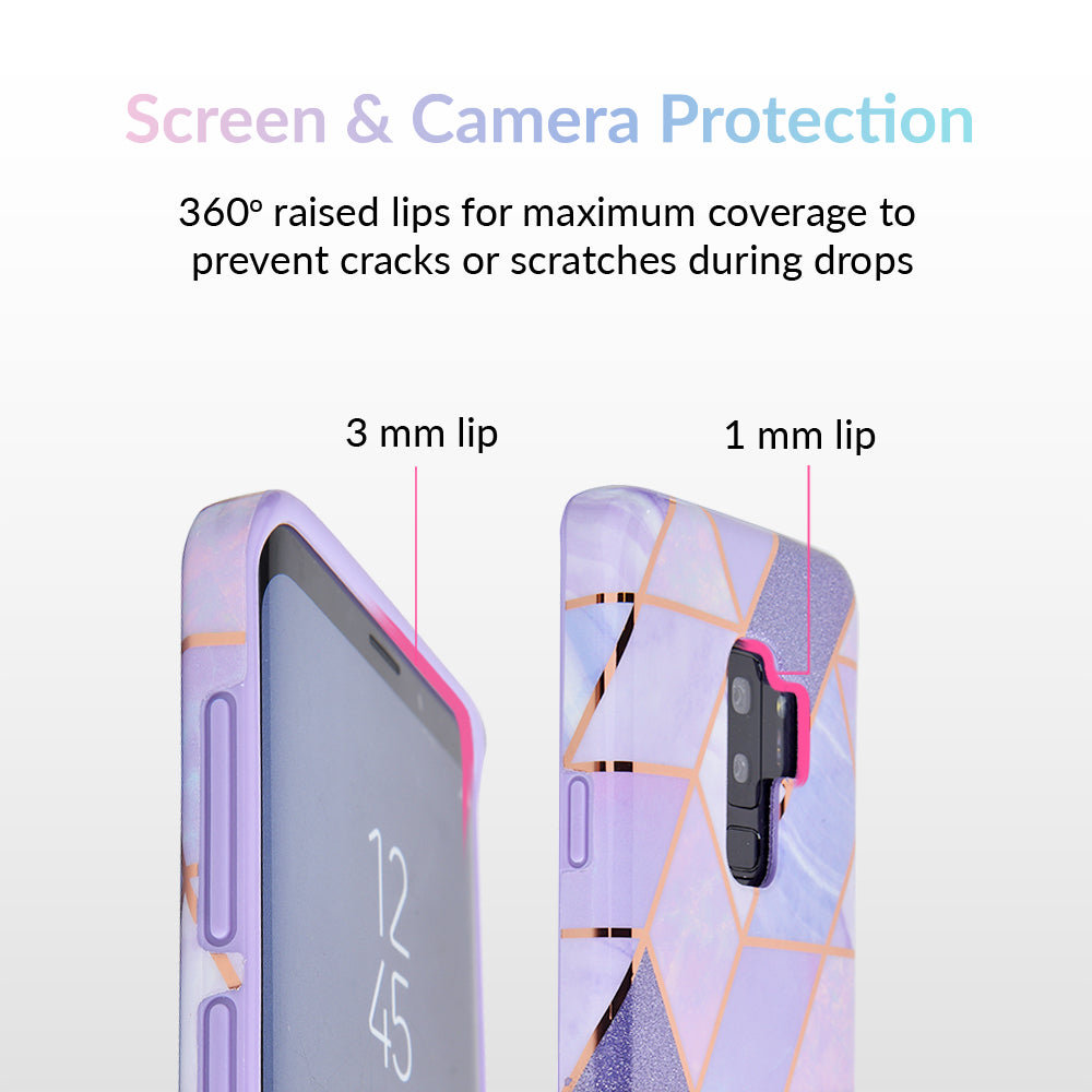 Purple Geometric Marble Samsung Case