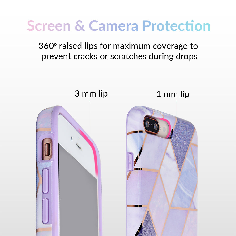 Purple Geometric Marble iPhone Case