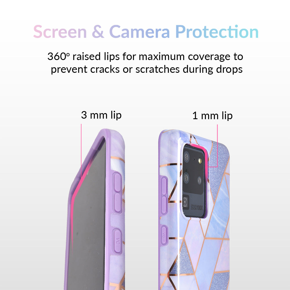 Purple Geometric Marble Samsung Case