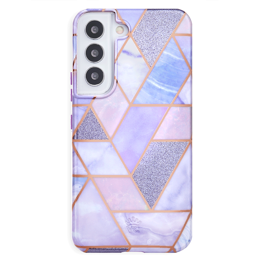 Purple Geometric Marble Samsung Case