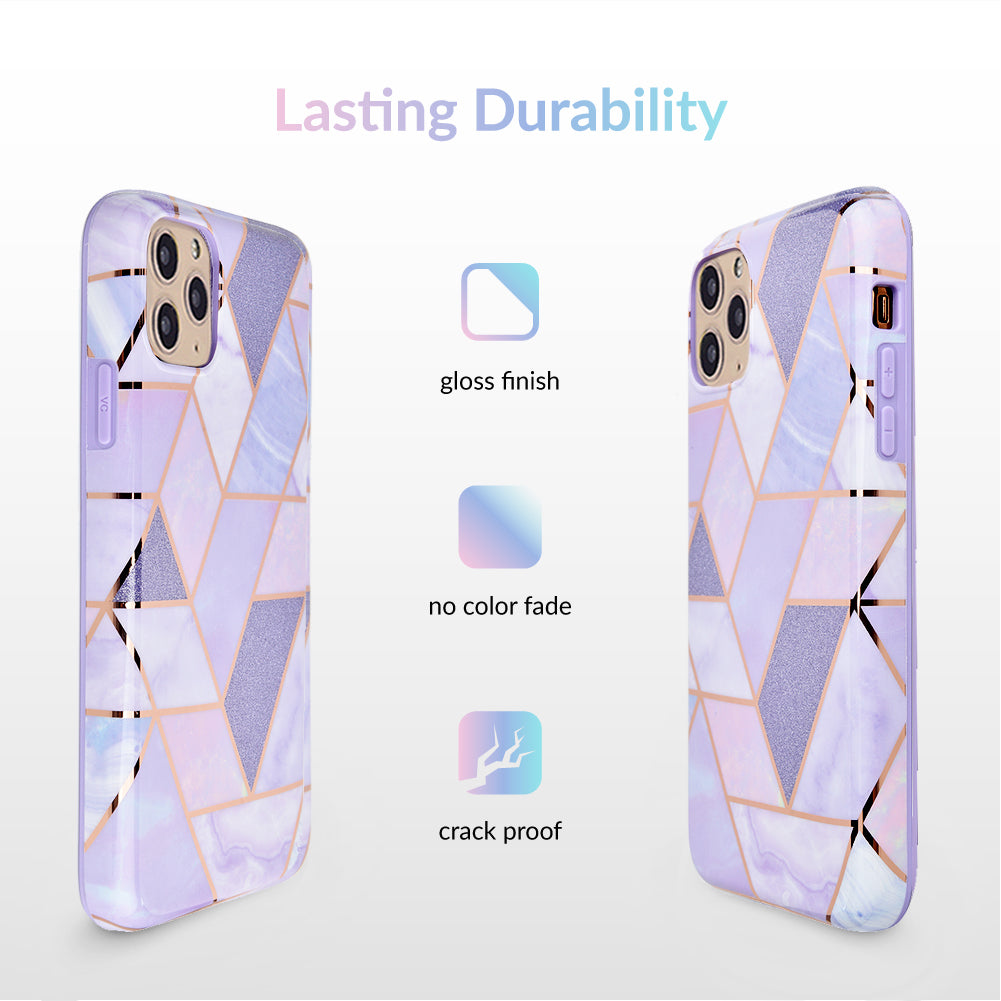 Purple Geometric Marble iPhone Case