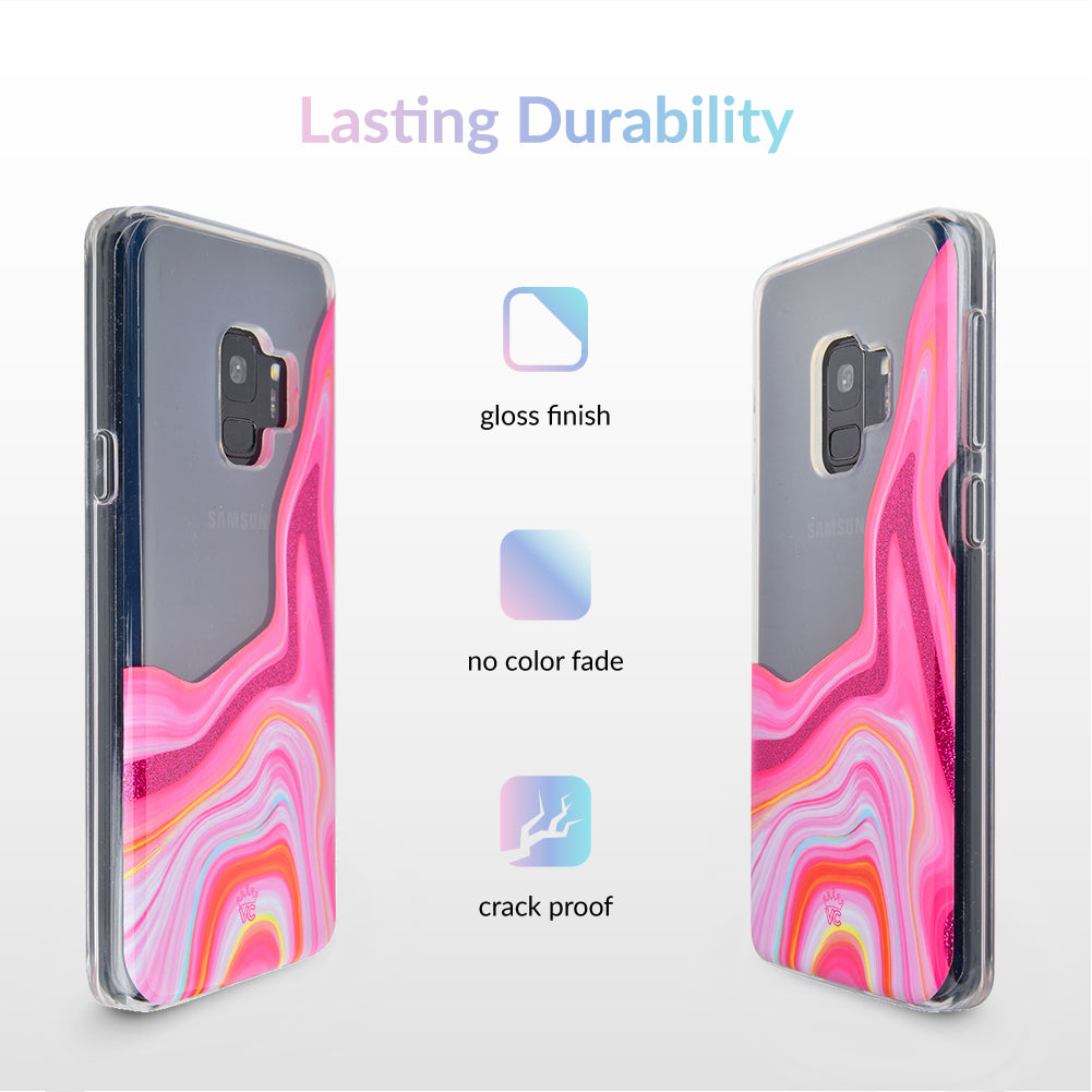 Pink Geode Glitter Samsung Case