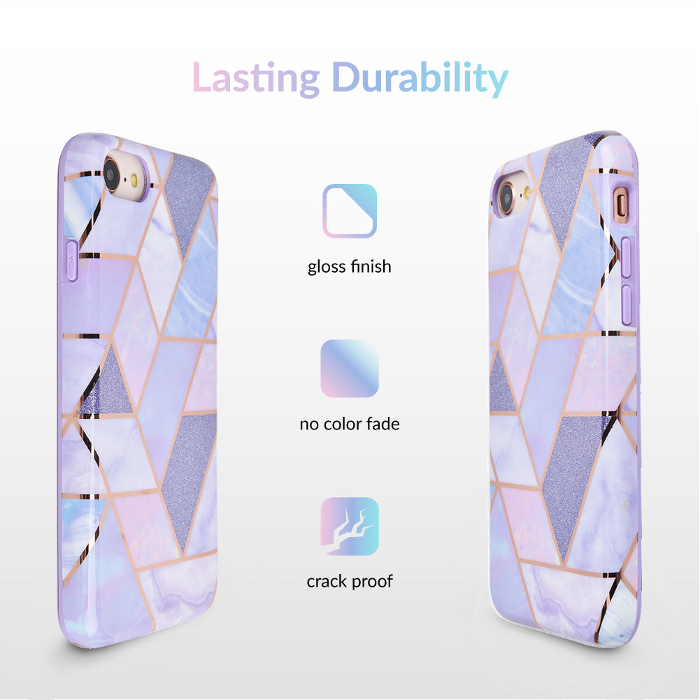 Purple Geometric Marble iPhone Case