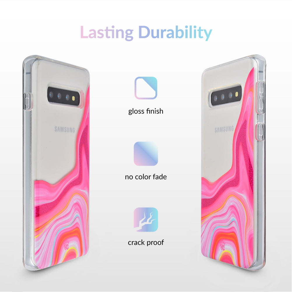 Pink Geode Glitter Samsung Case