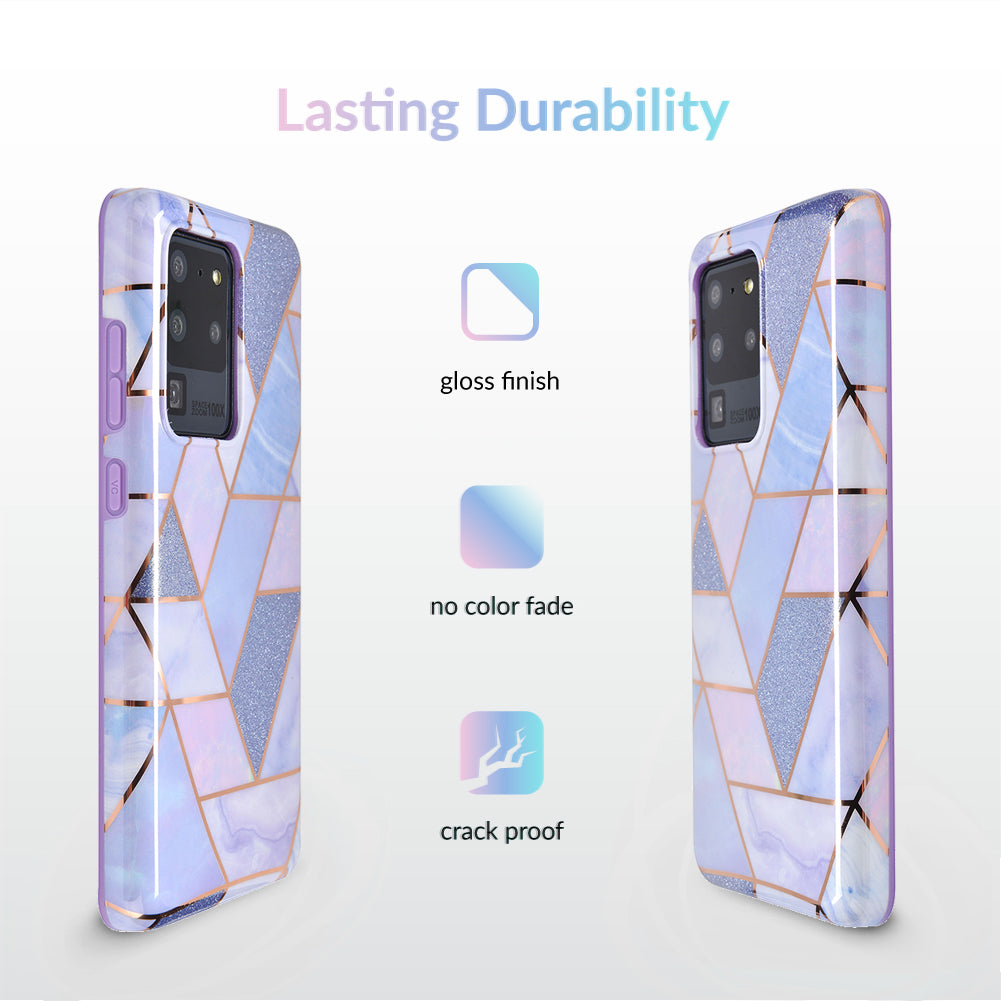 Purple Geometric Marble Samsung Case
