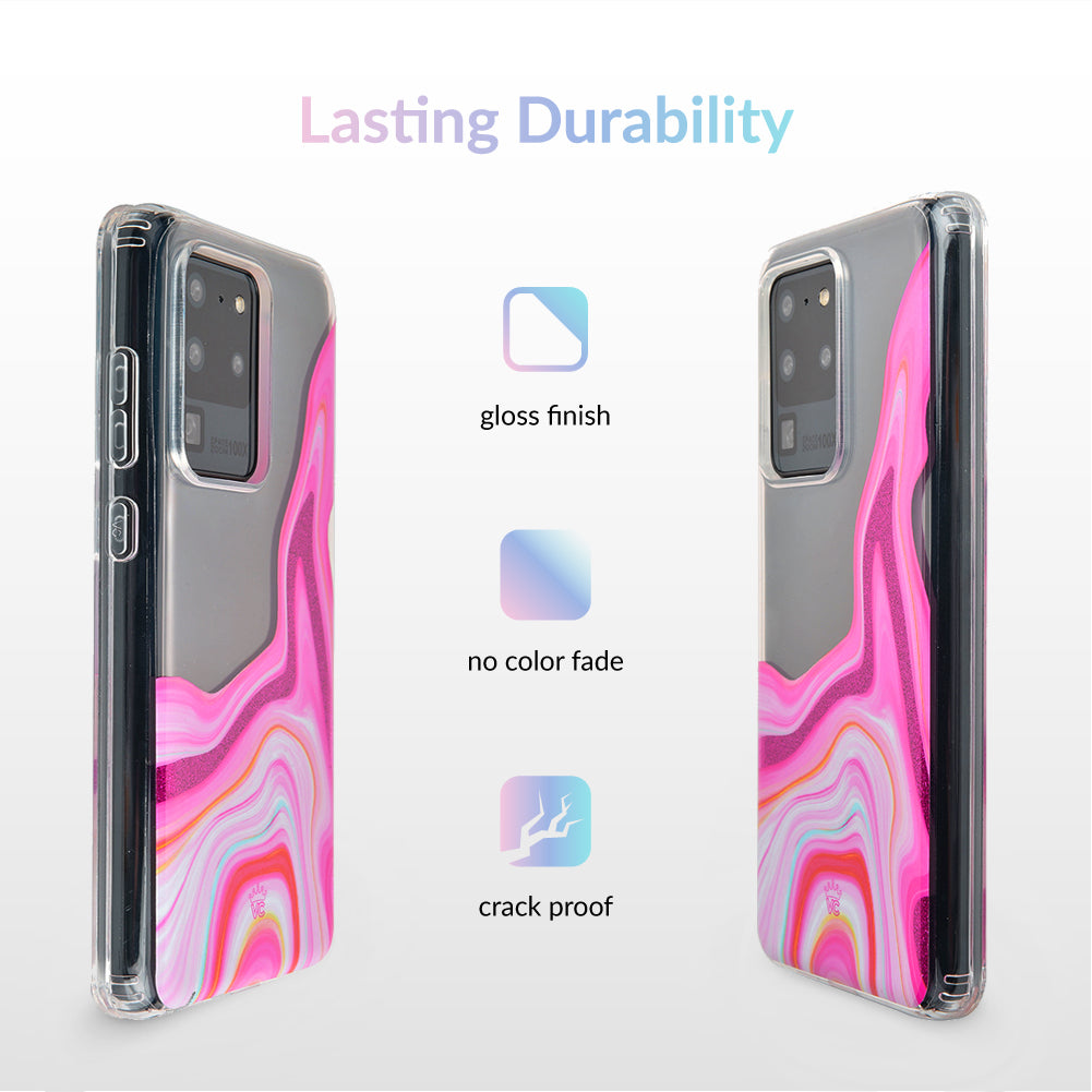 Pink Geode Glitter Samsung Case