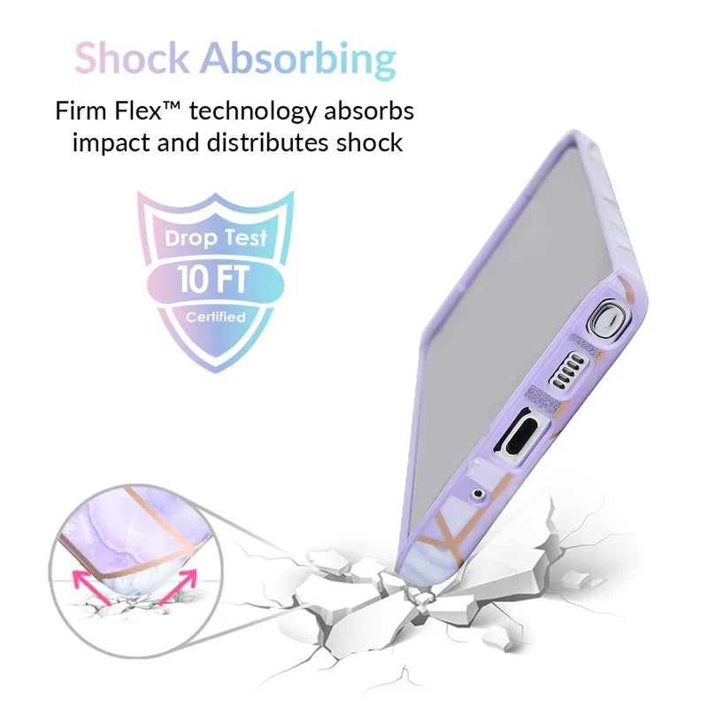 Purple Geometric Marble Samsung Case