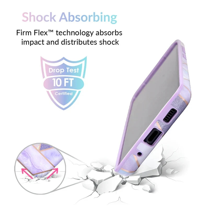 Purple Geometric Marble Samsung Case