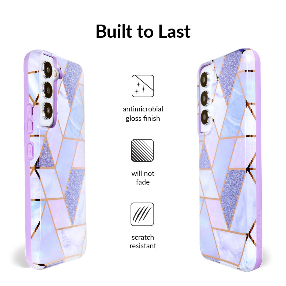 Purple Geometric Marble Samsung Case