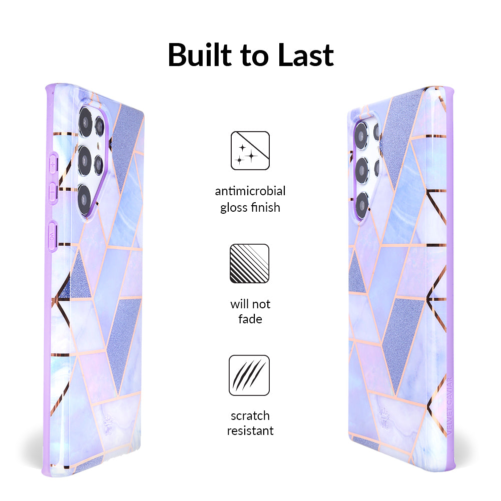 Purple Geometric Marble Samsung Case