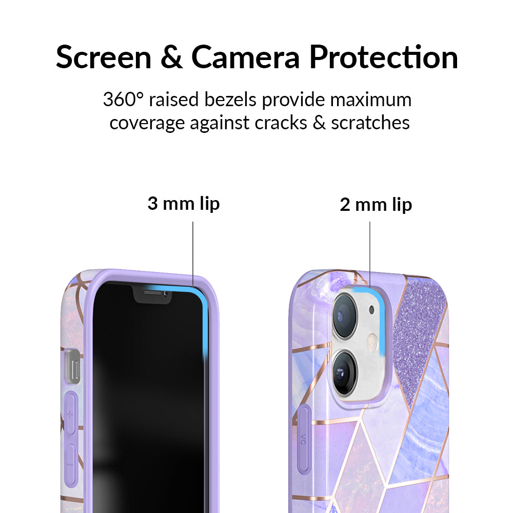 Purple Geometric Marble iPhone Case