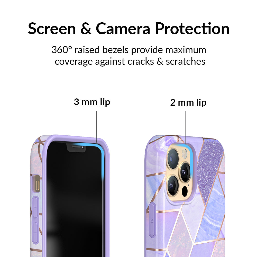 Purple Geometric Marble iPhone Case