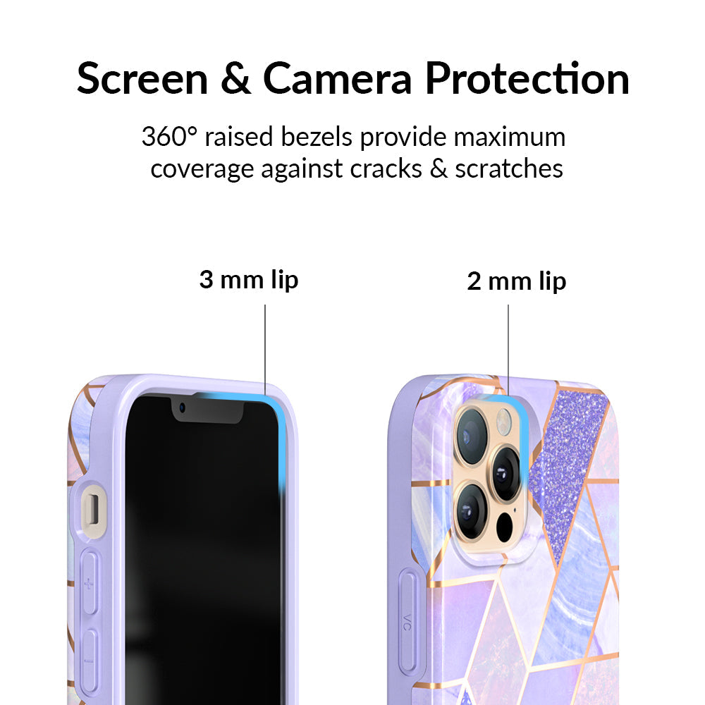 Purple Geometric Marble iPhone Case