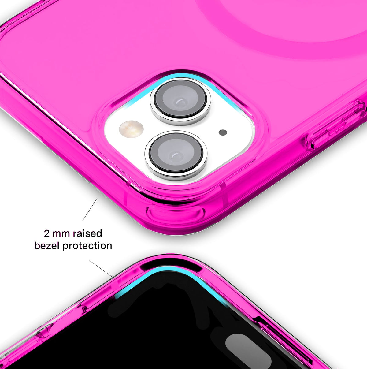 Neon Pink Clear iPhone Case