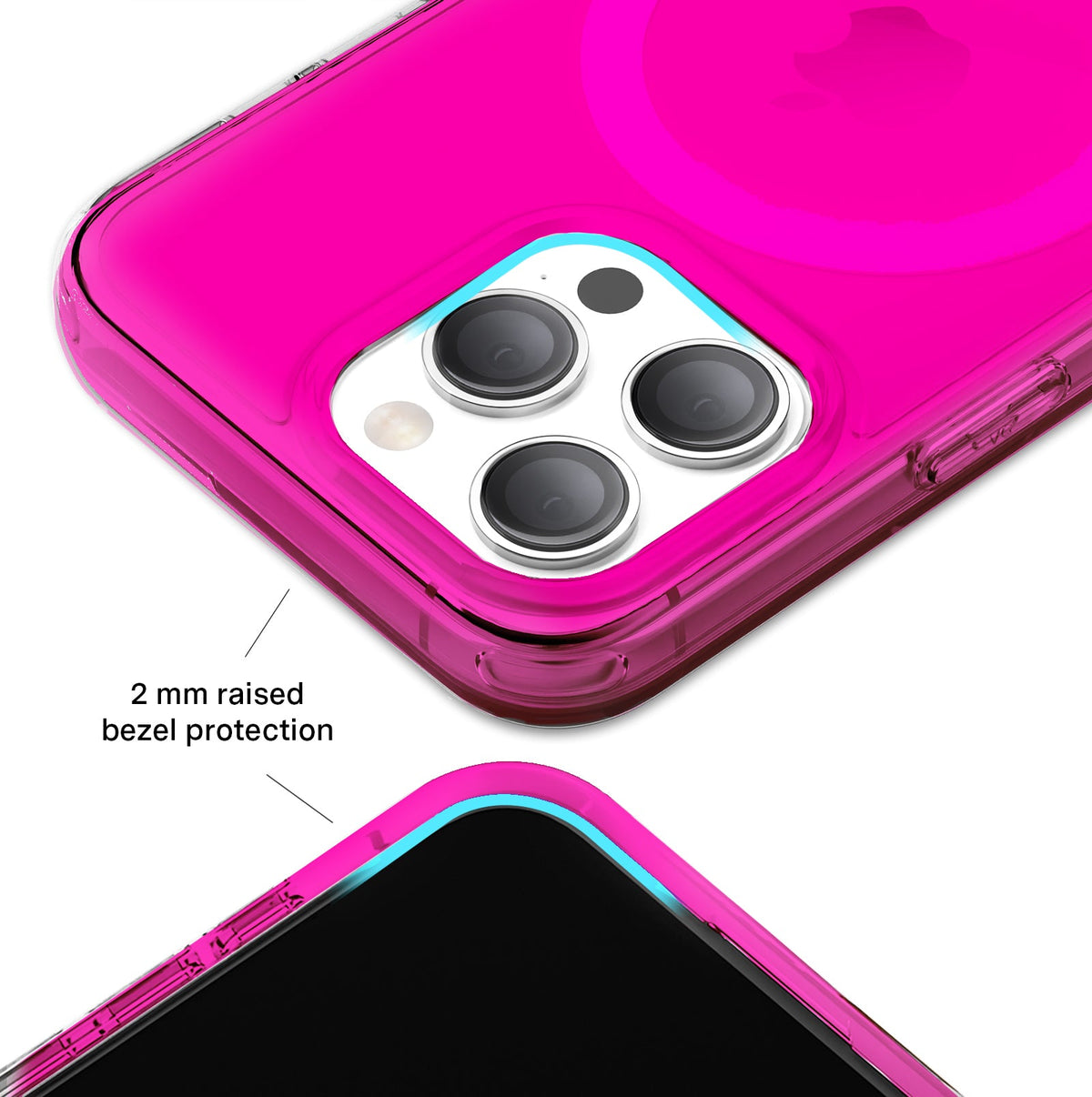 Neon Pink Clear iPhone Case