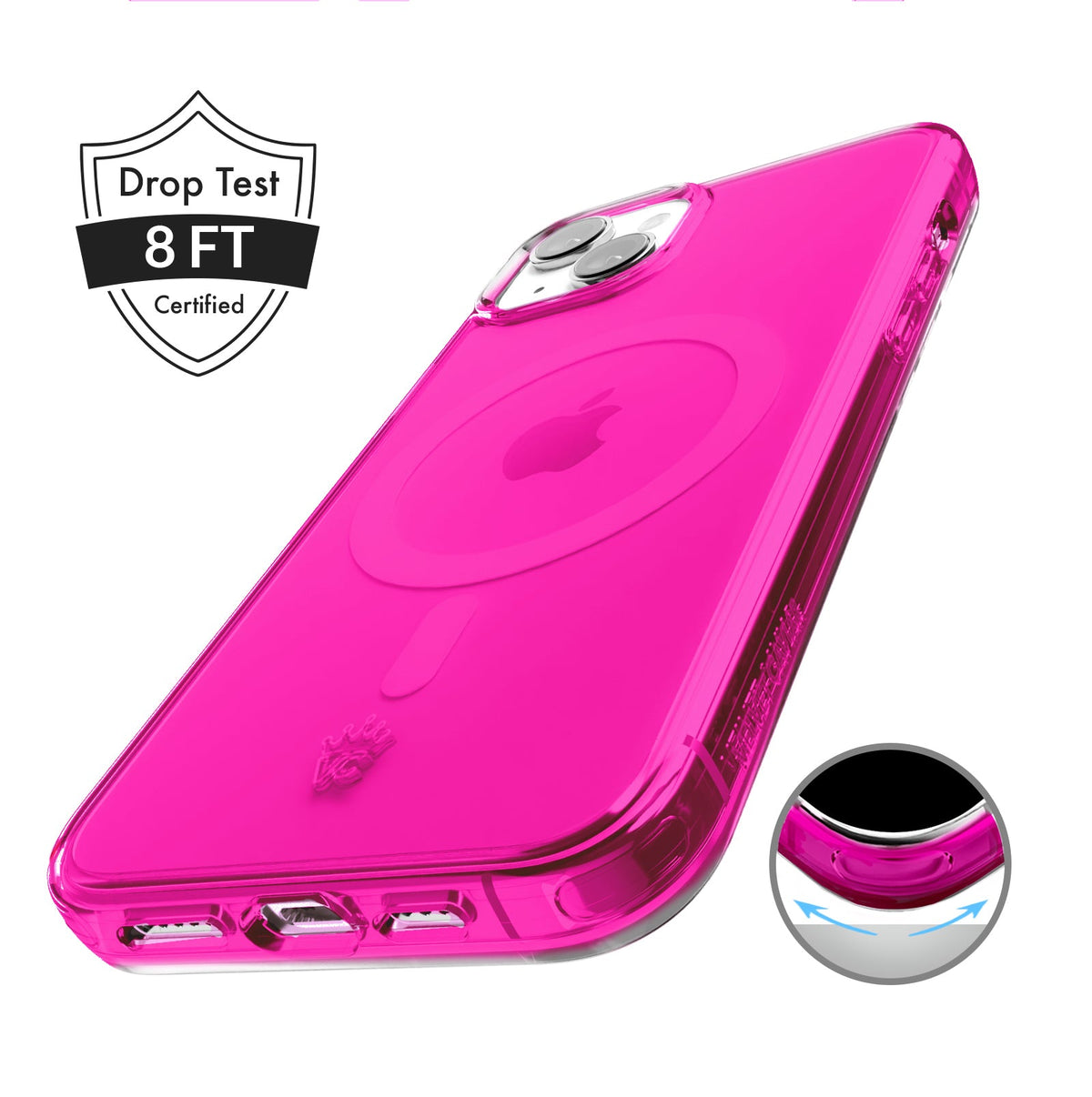 Neon Pink Clear iPhone Case