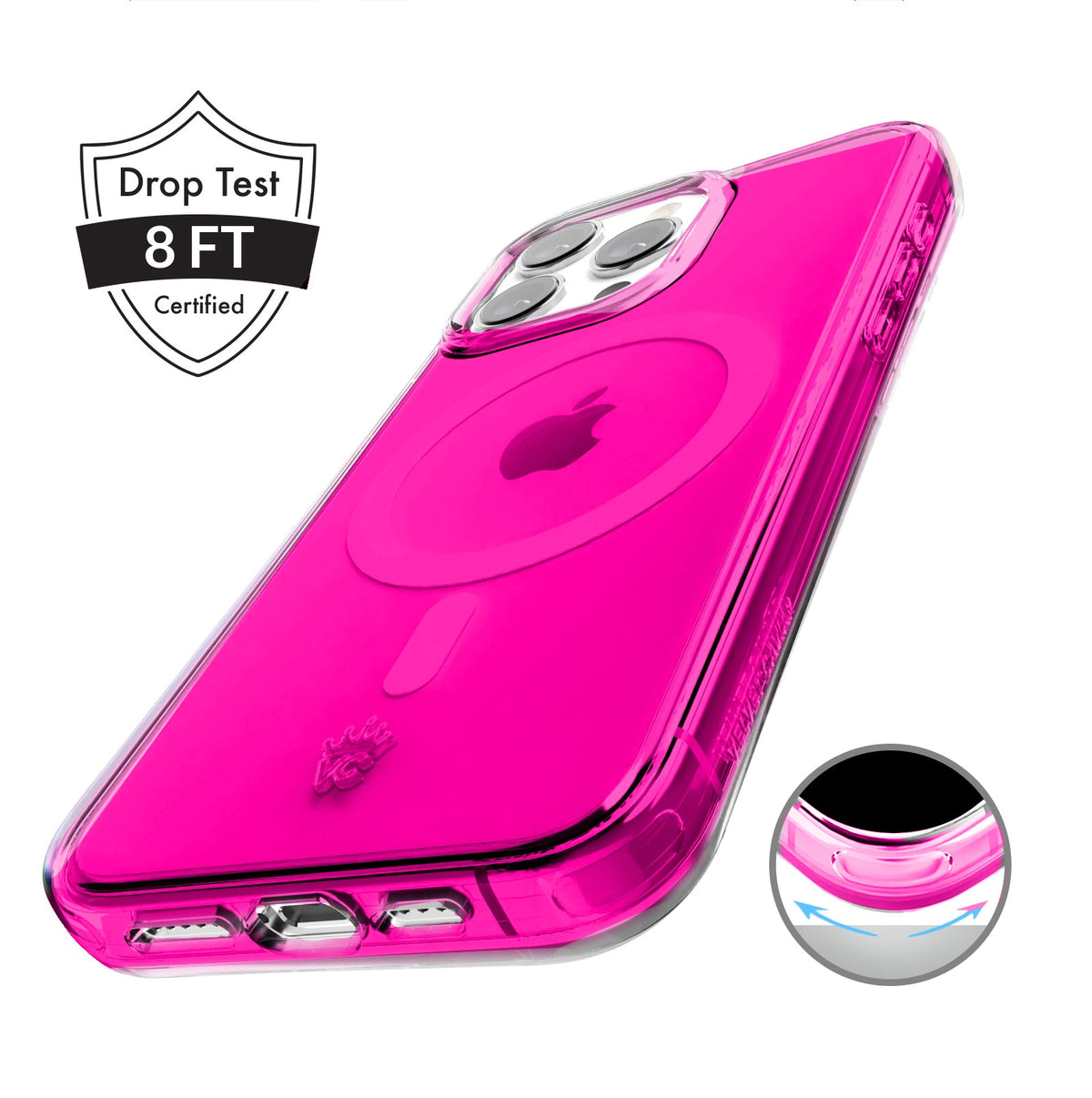 Neon Pink Clear iPhone Case