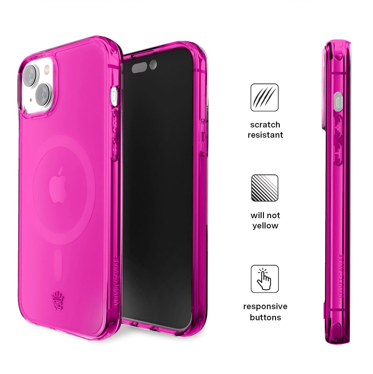 Neon Pink Clear iPhone Case