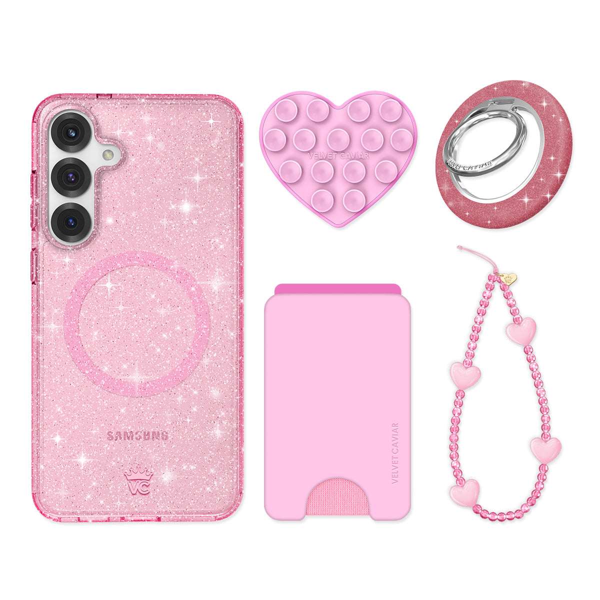 Pink Stardust Glitter Samsung Bundle Set