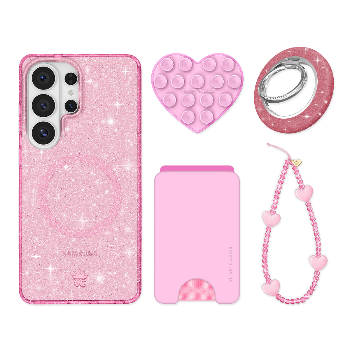 Pink Stardust Glitter Samsung Bundle Set