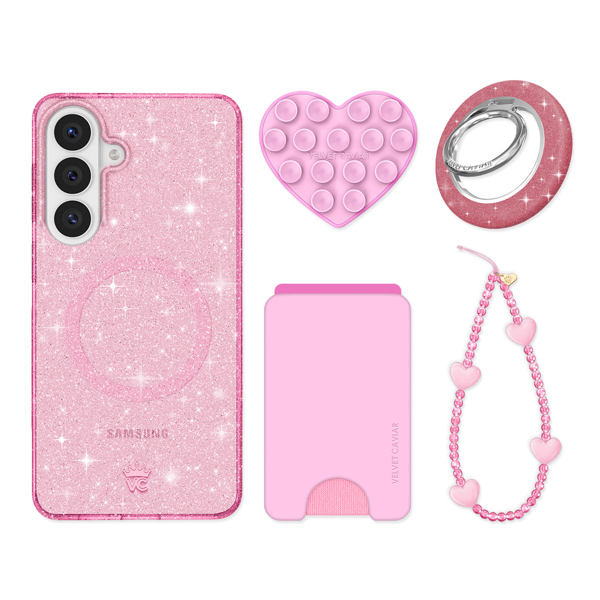 Pink Stardust Glitter Samsung Bundle Set