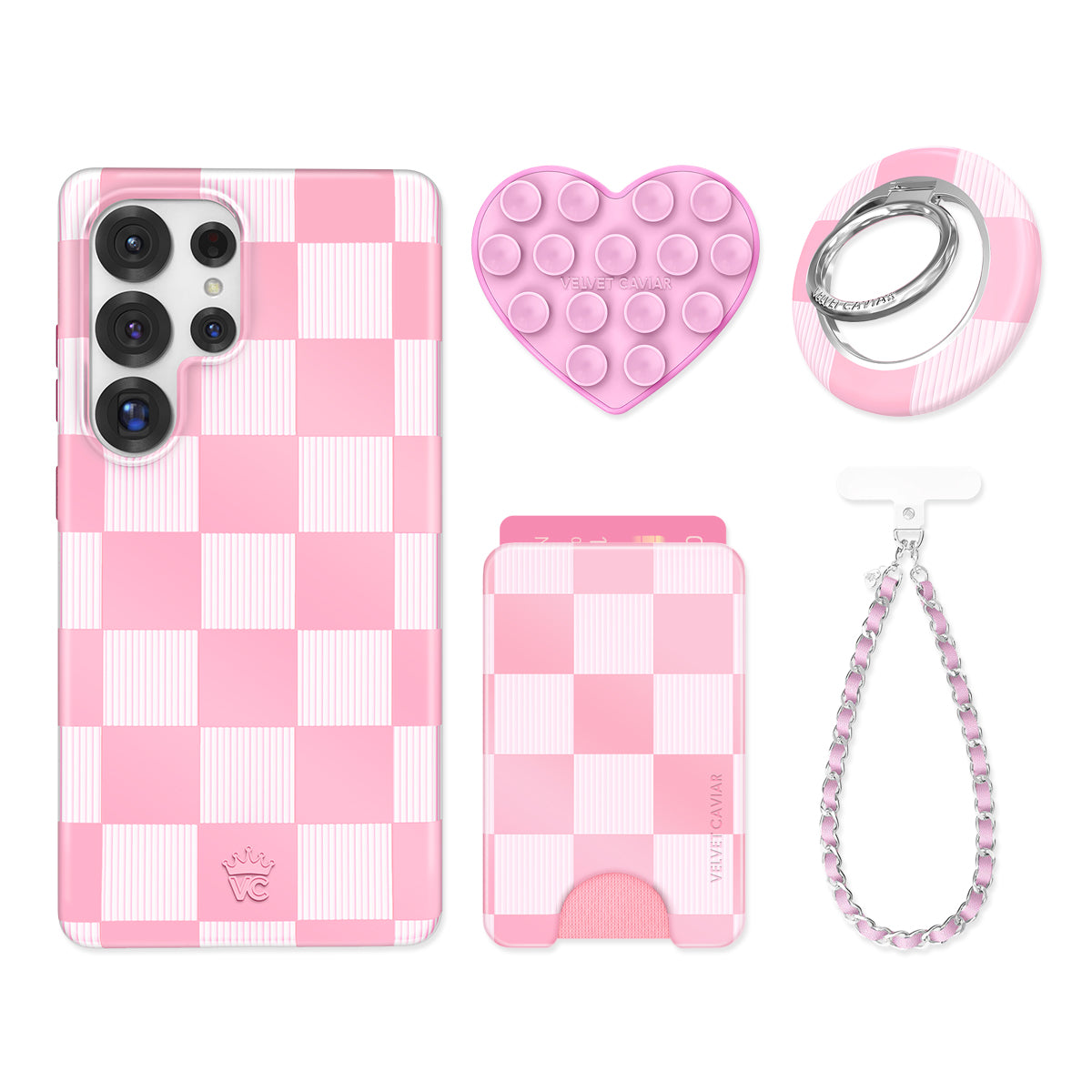 Pink Vibe Checkered Samsung Bundle Set