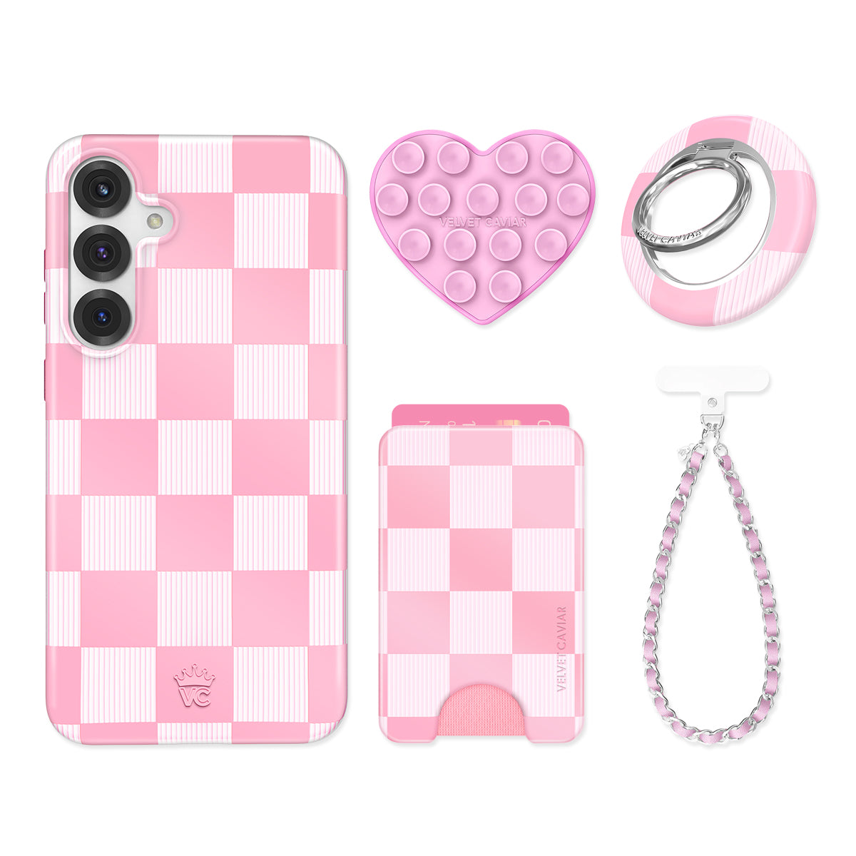 Pink Vibe Checkered Samsung Bundle Set