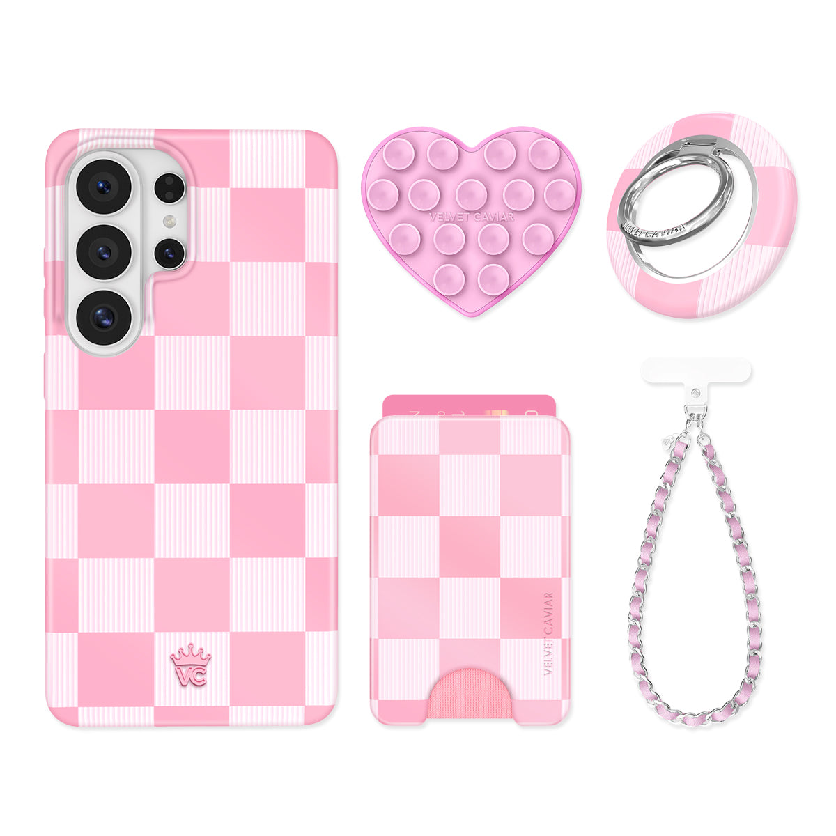 Pink Vibe Checkered Samsung Bundle Set