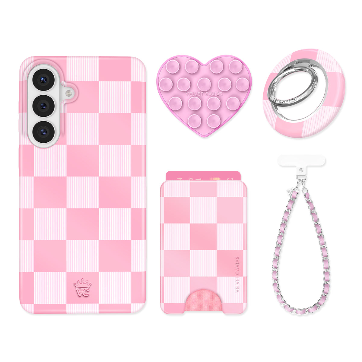 Pink Vibe Checkered Samsung Bundle Set