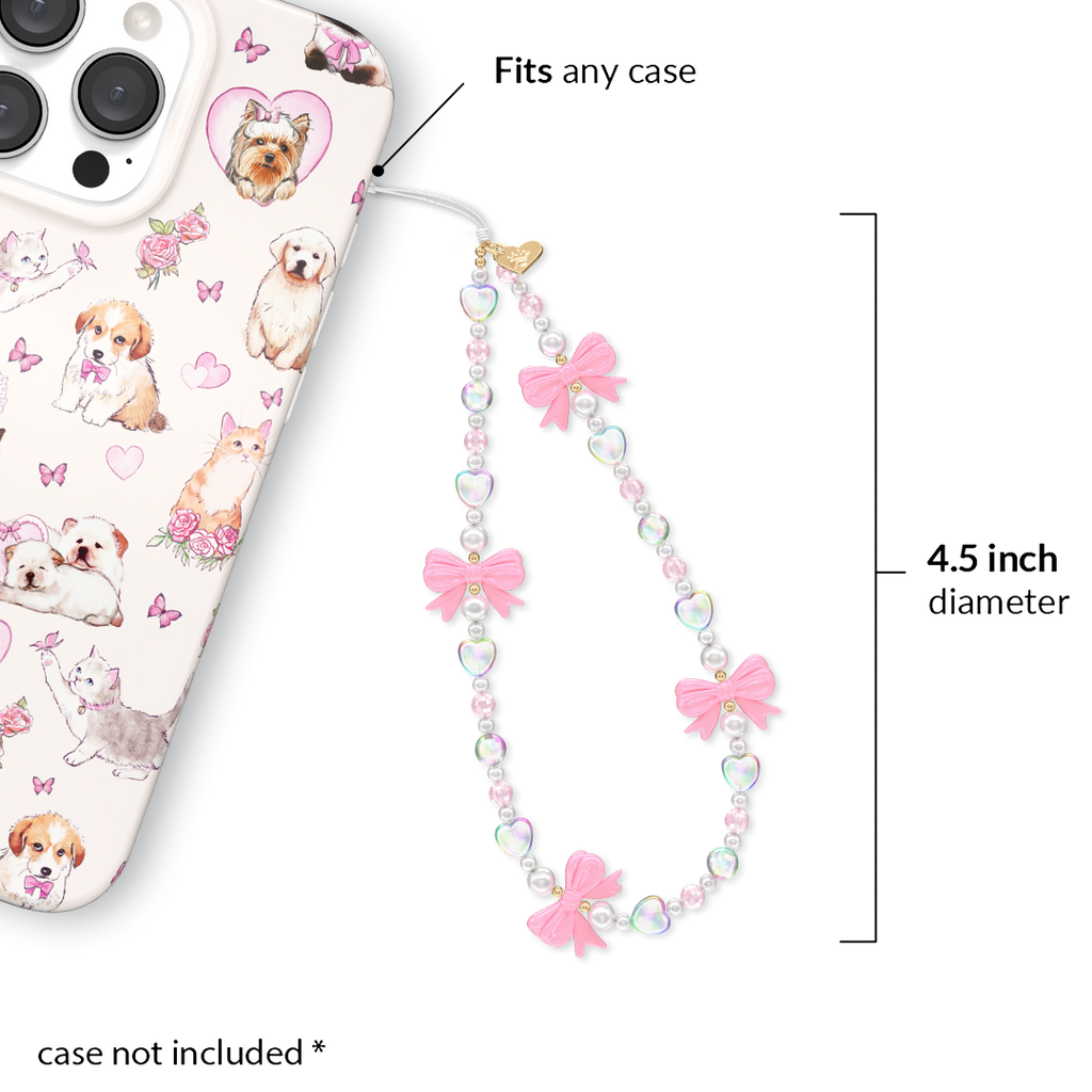 Pink Bow Phone Charm