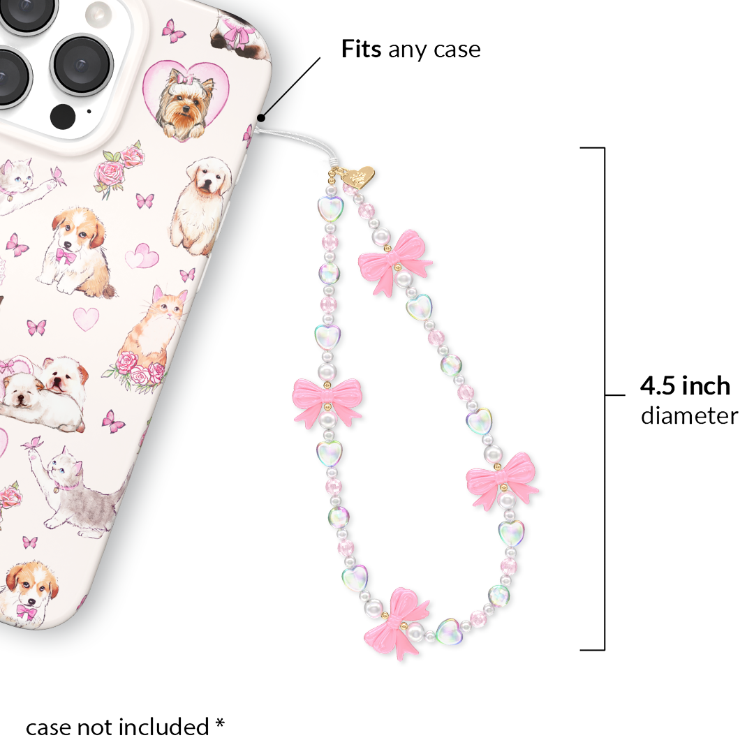 Pink Bow Phone Charm