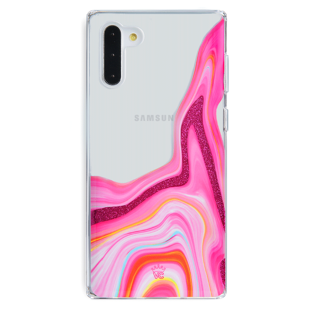 Pink Geode Glitter Samsung Case