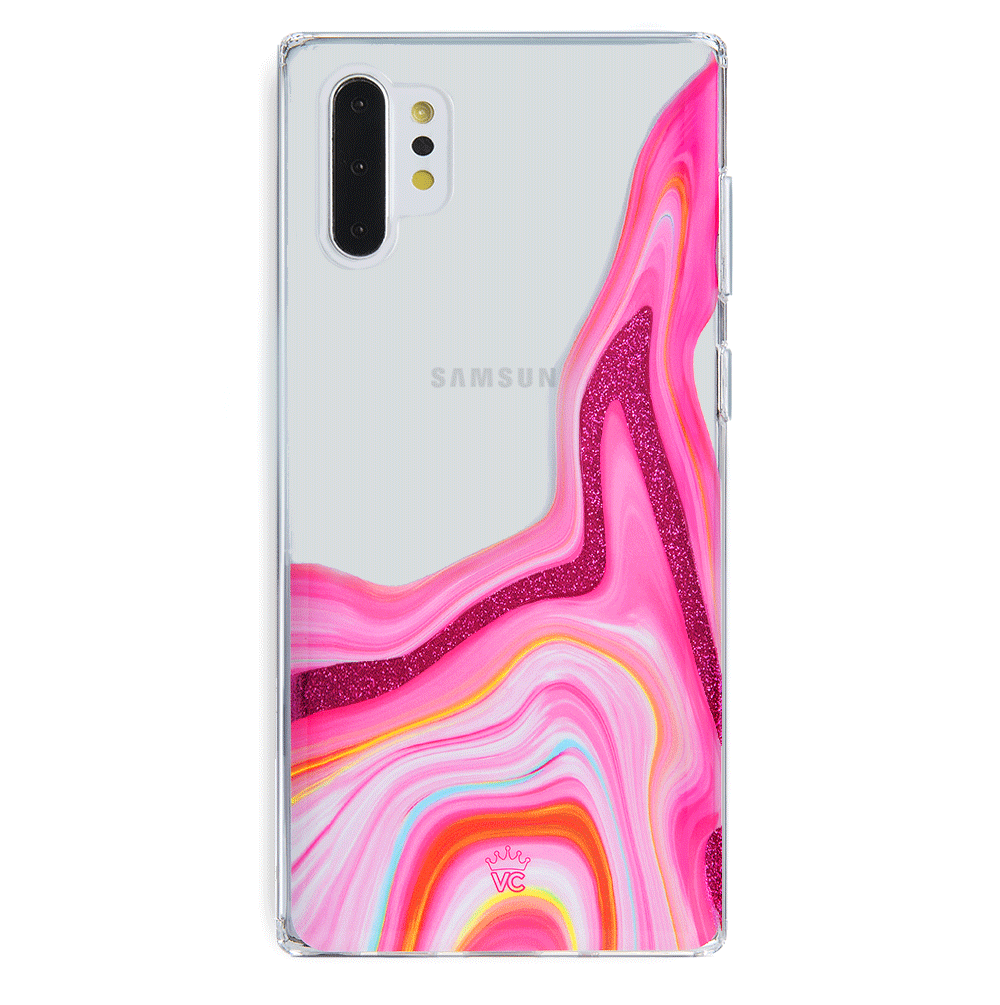 Pink Geode Glitter Samsung Case