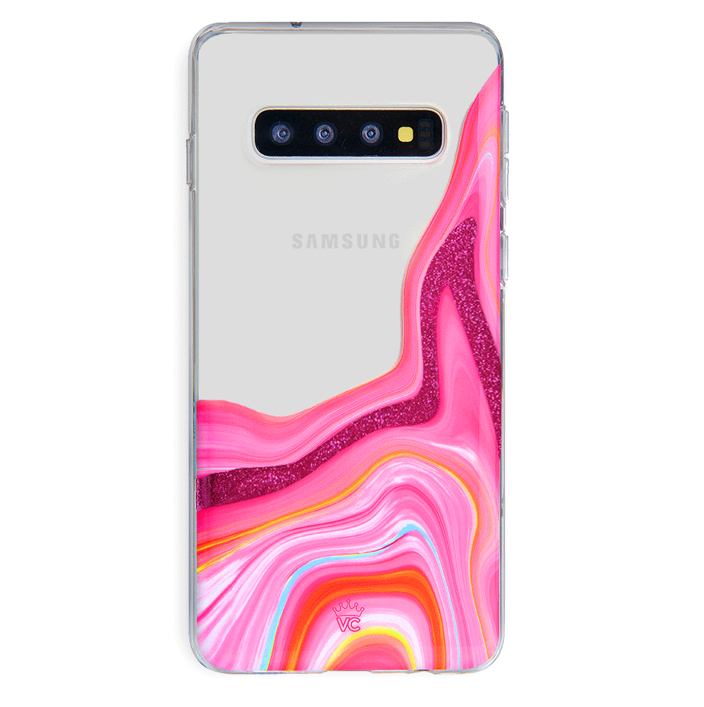 Pink Geode Glitter Samsung Case