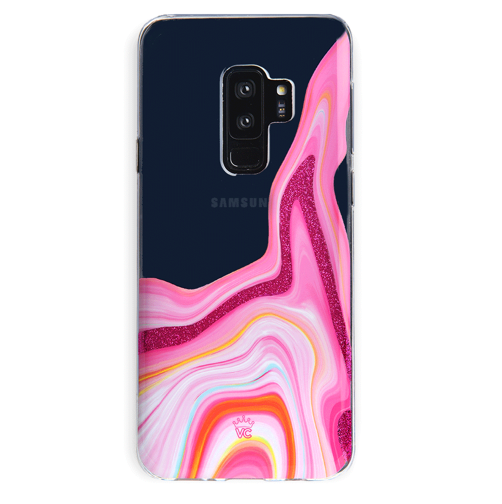Pink Geode Glitter Samsung Case