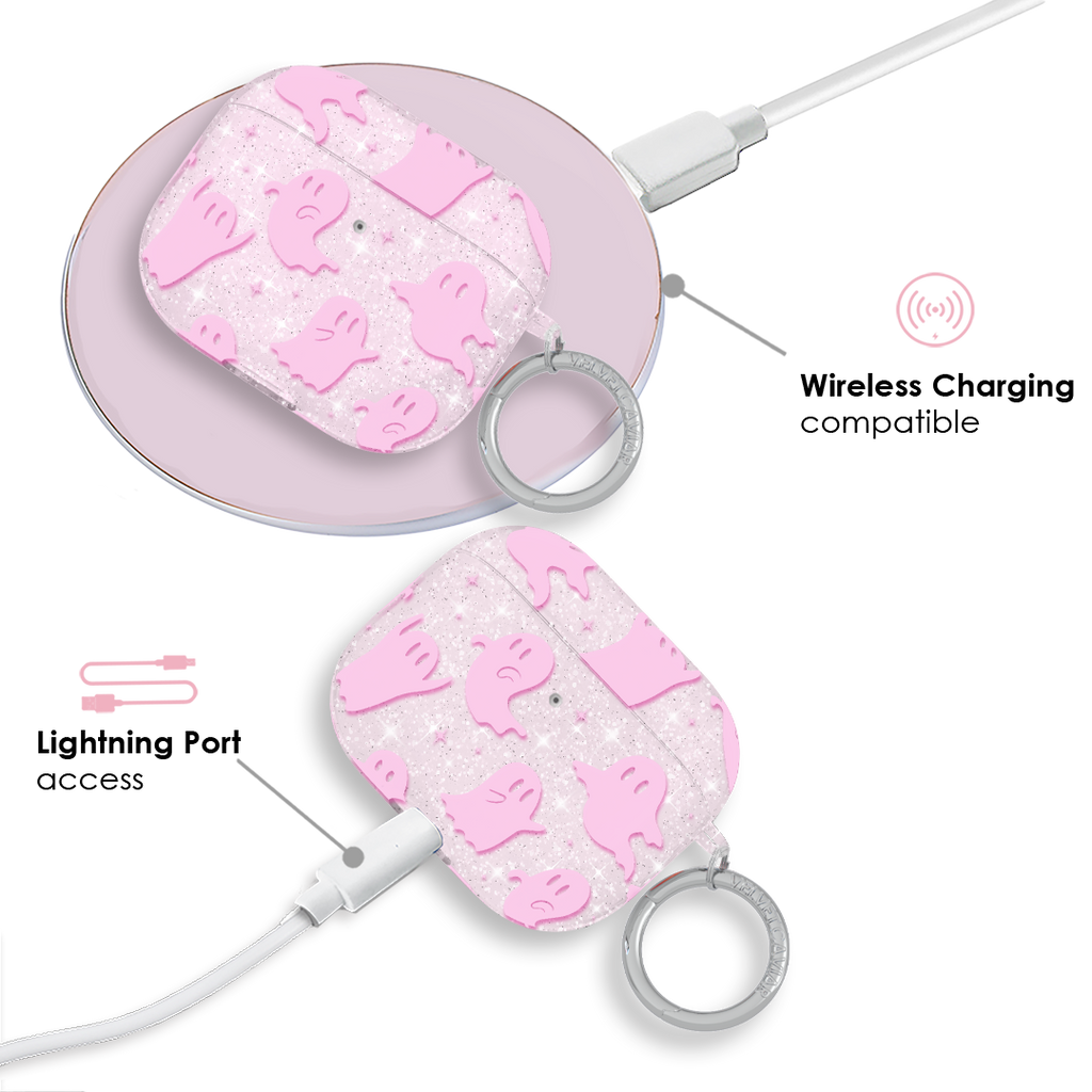 Ghosted Pink Glitter AirPod Case