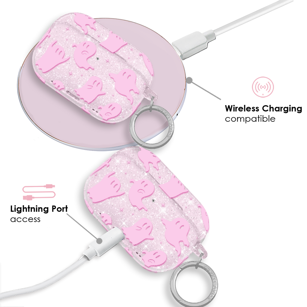 Ghosted Pink Glitter AirPod Case