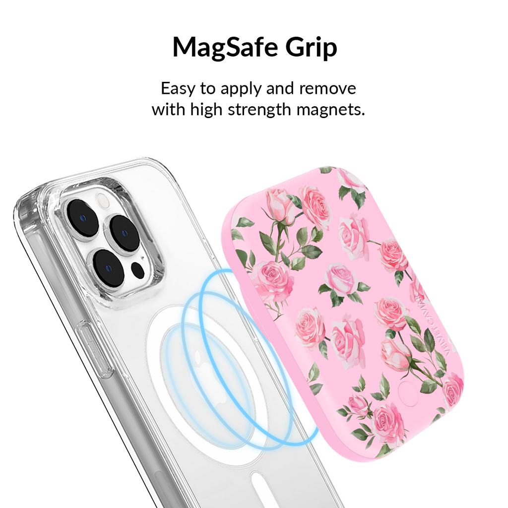 Baby Pink Roses Portable MagSafe Charger Power Pack