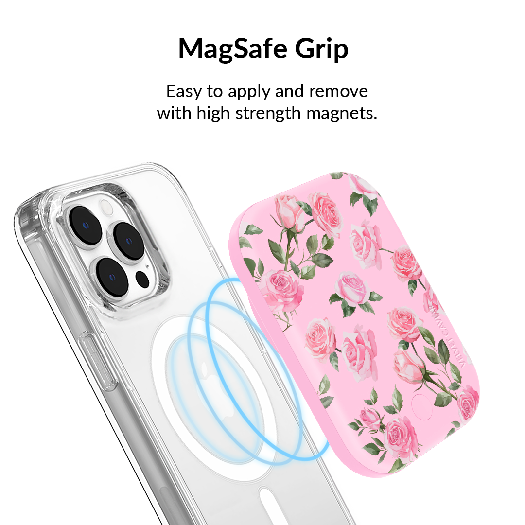 Baby Pink Roses Portable MagSafe Charger Power Pack