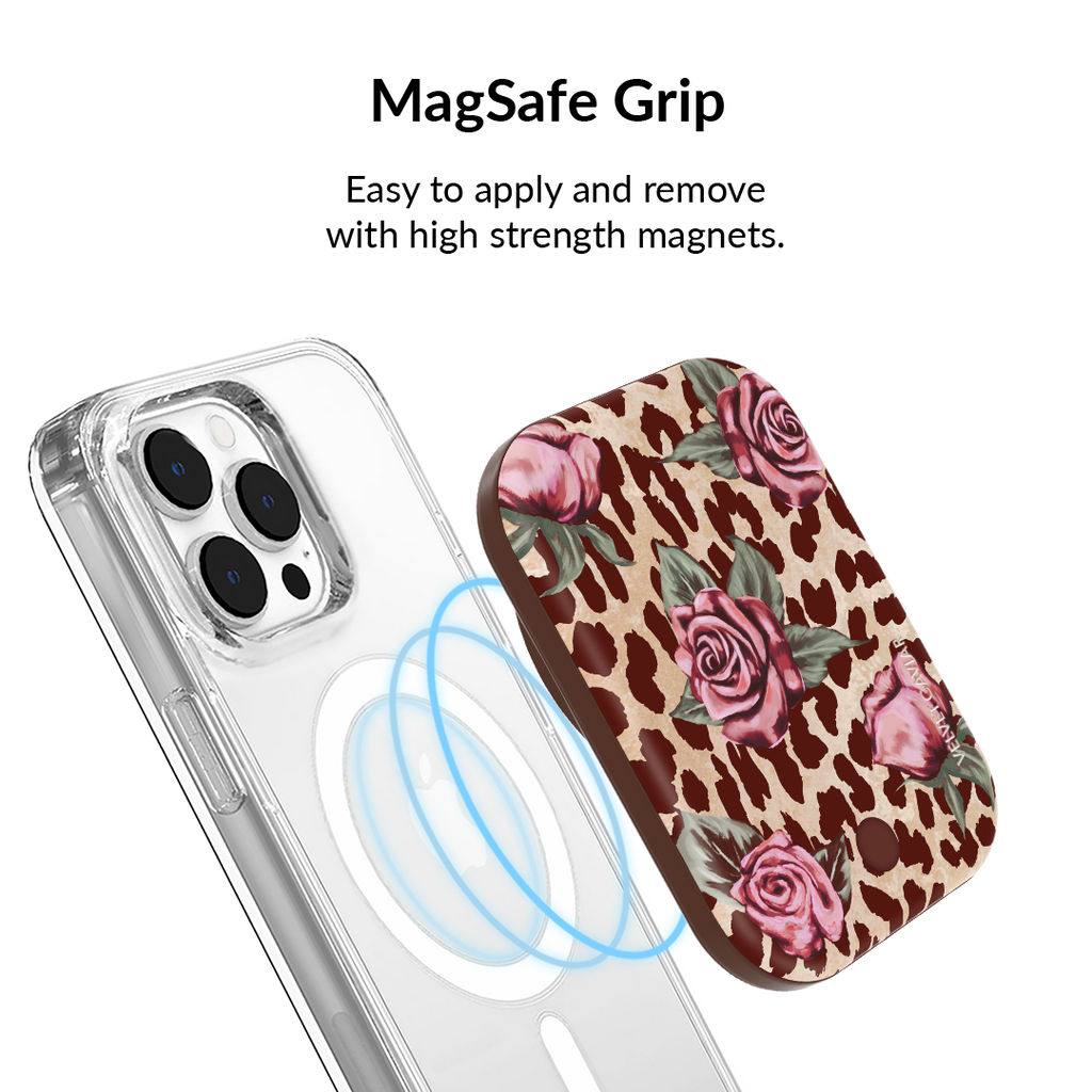 Rosy Leopard Portable MagSafe Charger Power Pack