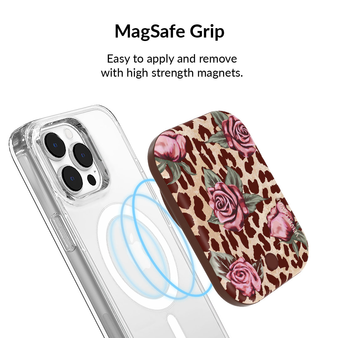 Rosy Leopard Portable MagSafe Charger Power Pack