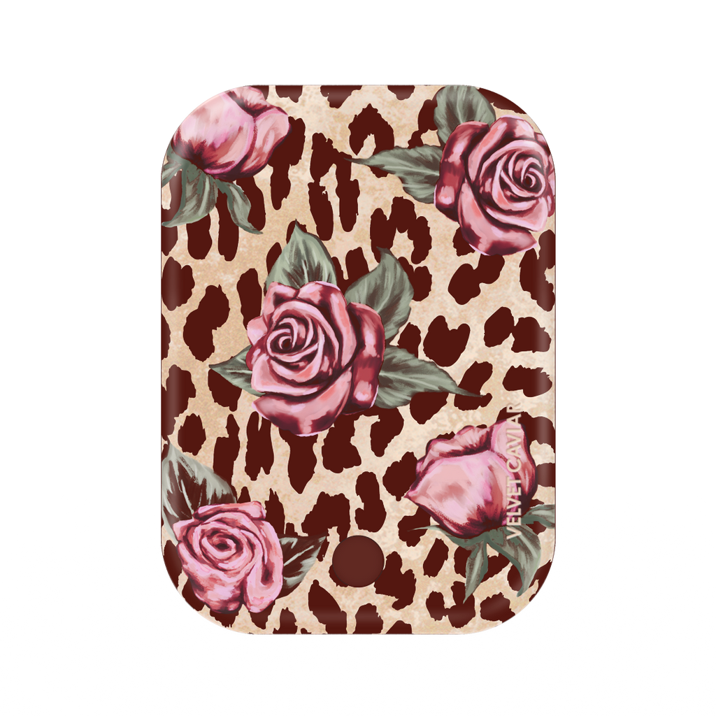Rosy Leopard Portable MagSafe Charger Power Pack