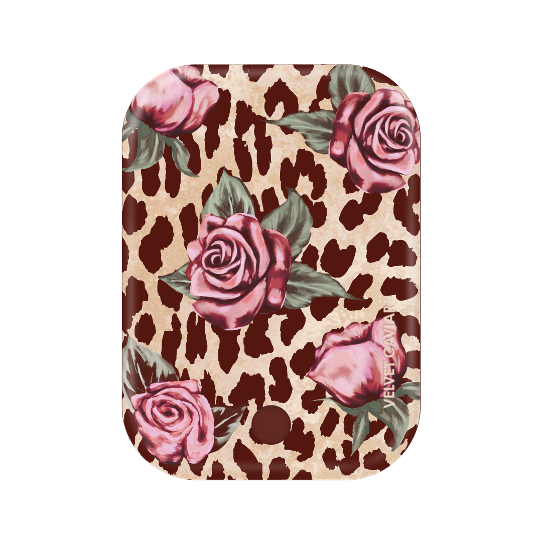 Rosy Leopard Portable MagSafe Charger Power Pack