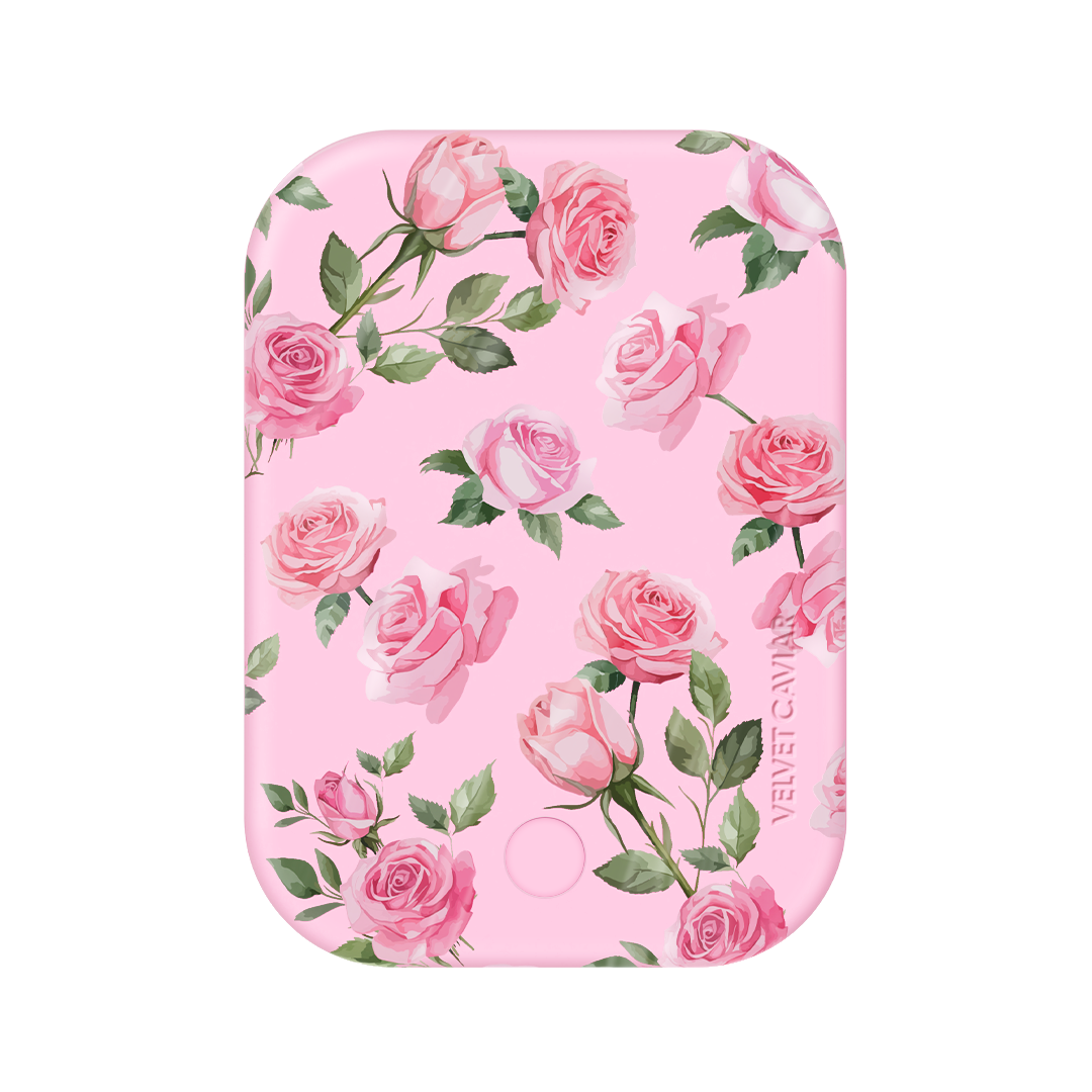 Baby Pink Roses Portable MagSafe Charger Power Pack
