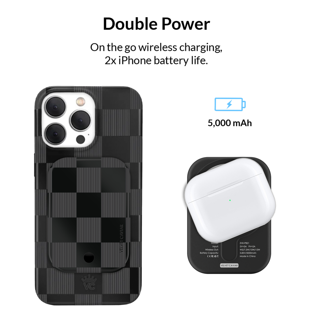 Noir Vibe Checkered Portable MagSafe Charger Power Pack