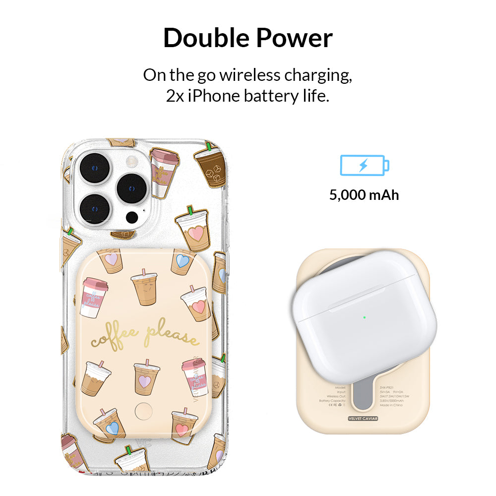 Coffee Please Portable MagSafe Charger Power Pack