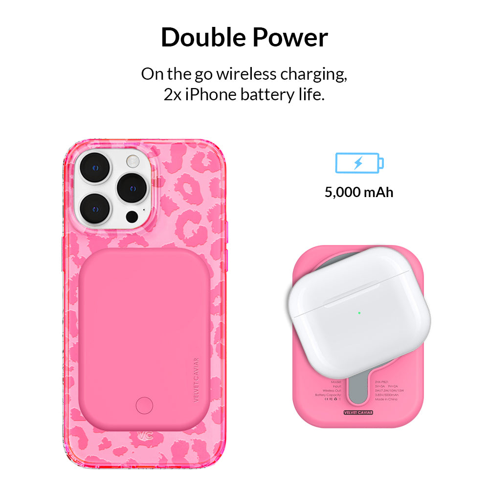 Candy Pink Portable MagSafe Charger Power Pack