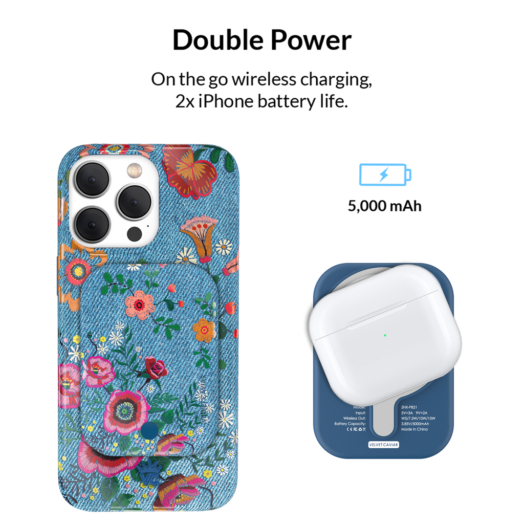 Groovy Floral Portable MagSafe Charger Power Pack