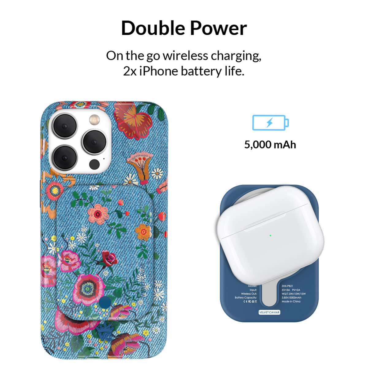 Groovy Floral Portable MagSafe Charger Power Pack