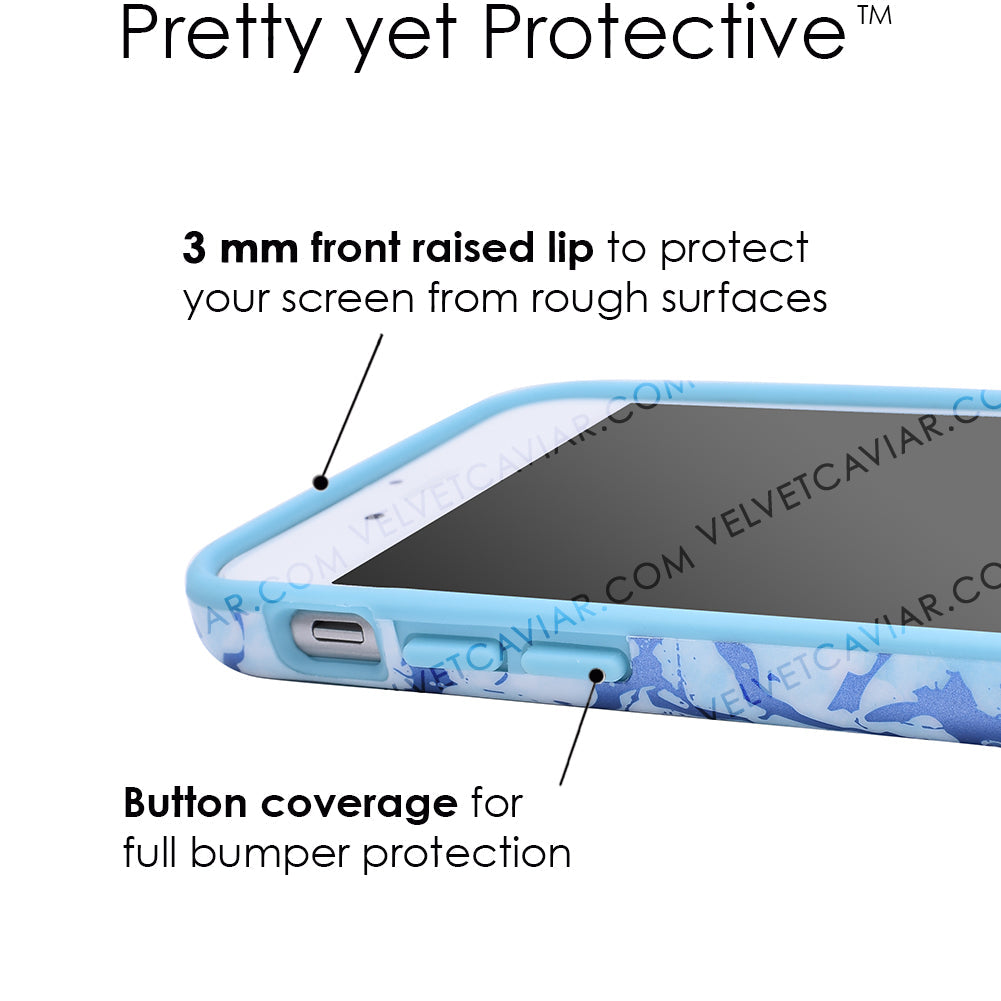 Ocean Blue Chrome Marble iPhone Case